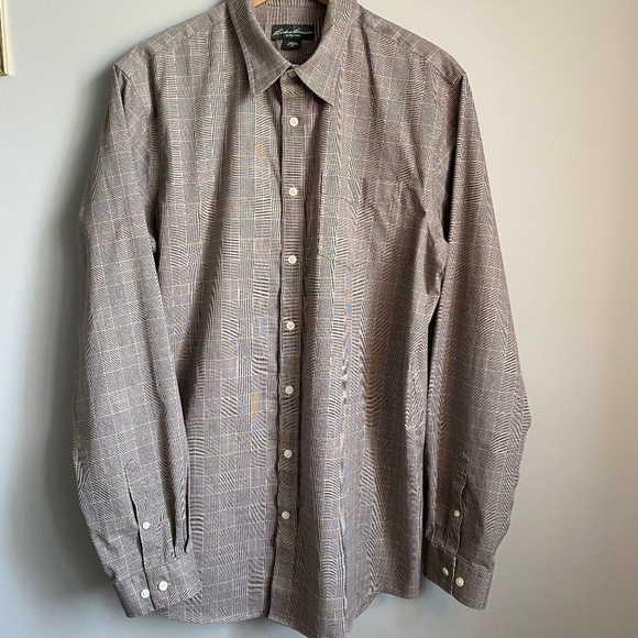 Eddie Bauer Beige/Tan Men's Classic Fit Long Sleeve Button Up Shirt Size‎ TXL - Picture 1 of 13